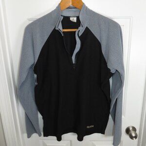 Melanzana Micro Grid Fleece Pullover 1/4 Zip Black Gray Men's Large